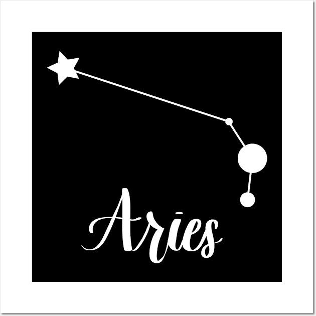 Aries Zodiac Constellation in White Wall Art by Kelly Gigi